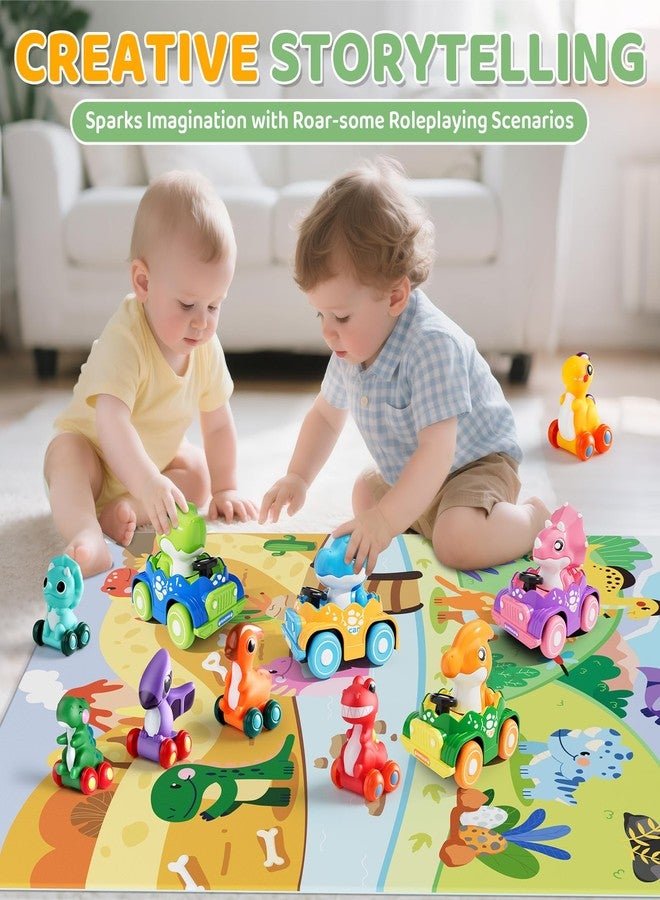 ALASOU 10 PCS Dinosaur Car Toys with Playmat/Storage Bag|Baby Toys for 1 2 Year Old Boy|1 Year Old Boy Gift for Infant 12 18 Months|First Birthday Gifts for Toddler 1-3 - Image 5