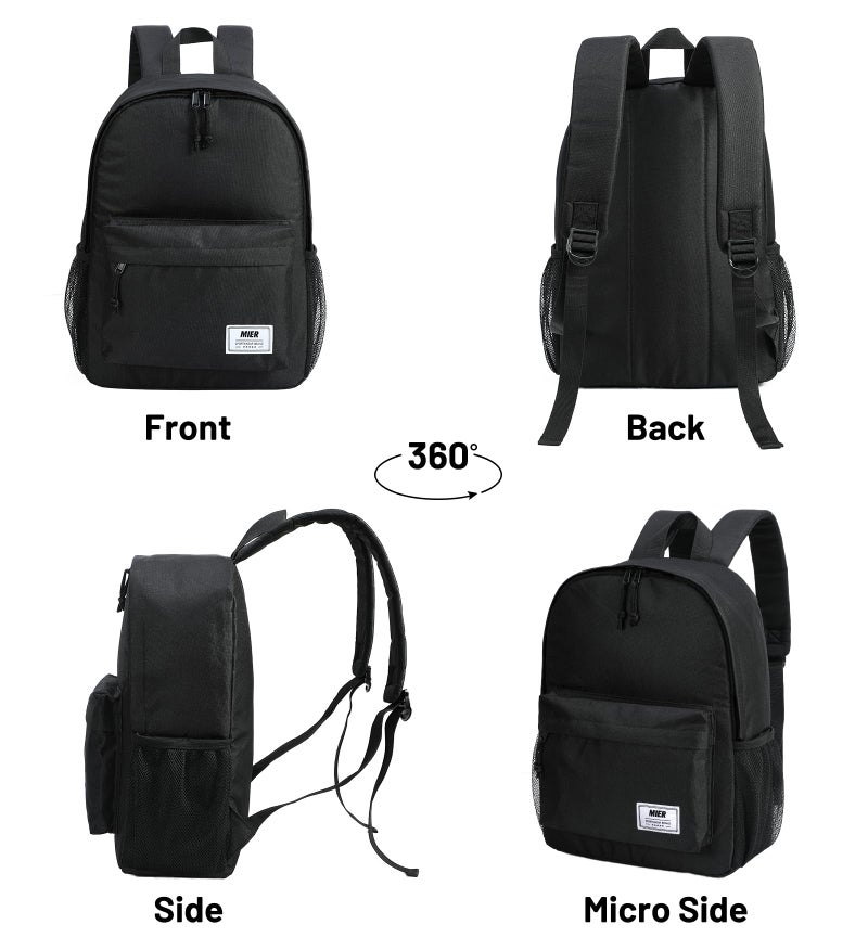 MIER Insulated Backpack Cooler Small Leakproof Lunch Back Pack with Coolers Lightweight Cute Lunch Bag for Women Men to Work, Picnics, Camping, Park Day Trips, 15 L, Black - Image 4