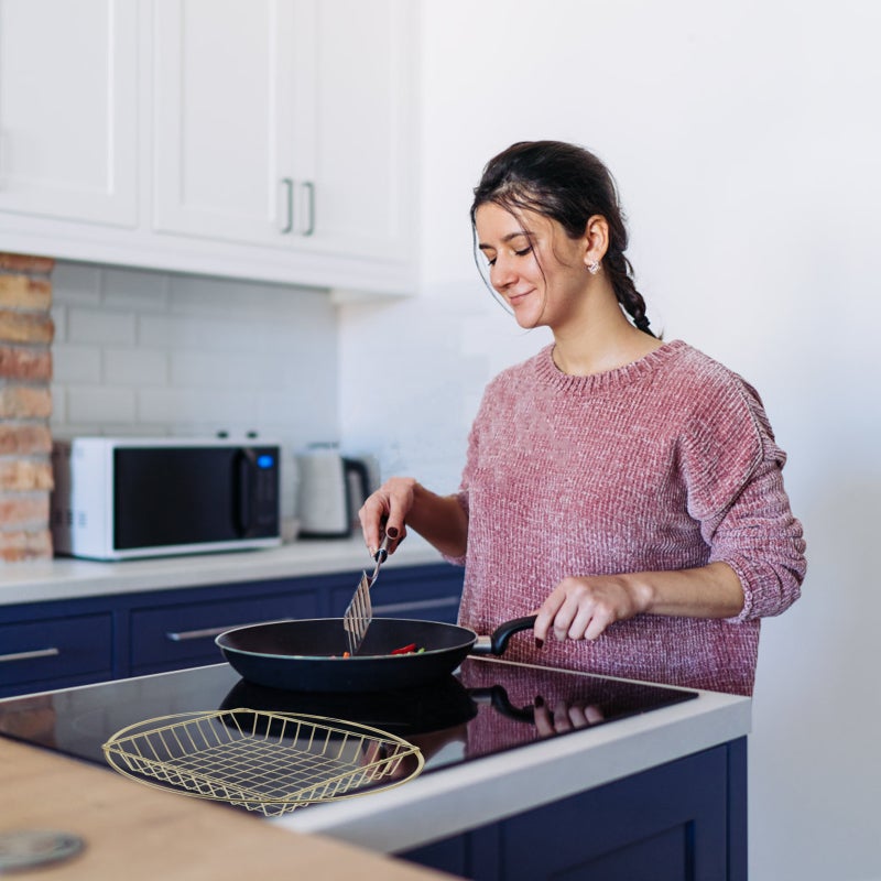 🏠 سلة تقديم البطاطس المقلية من الستانلس ستيل ذهبية مقاومة للماء للاستخدام المنزلي مقاس ٢٠ ٢٠ ٤٥ سنتيمتر قطعة واحدة - Image 5