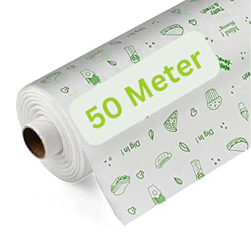 Radiant Food Wrapping Paper, Re-heatable Non Stick Paper,Premium Non-Stick Butter Wrapping Paper White, 28 cm x 50 m Roll (50 mtr) - Image 1