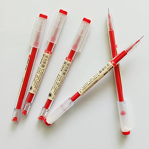 sencoo 12 pack Gel Ink Red Pen Liquid 0.5mm Ultra Fine Ballpoint Pen for Office School Students Stationery Pens - Image 3