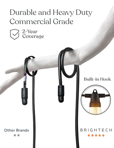 Brightech 104 (52x2) FT Ambience Pro Solar Powered Outdoor LED String Lights - Waterproof Remote Control Lights - 48 Bulbs, 7W Solar Powered Color Changing White Light for Camping, Patio, Garden - Image 4