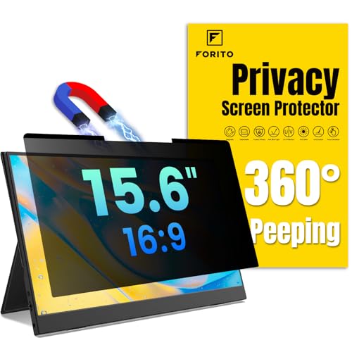 FFORITO F FORITO Magnetic Laptop Privacy Screen 15.6 inch 16:9, 360° Anti Peeping Removable Anti Glare Blue Light Filter Compatible with All 15.6” 16:9 Laptops Portable Monitors - Image 1