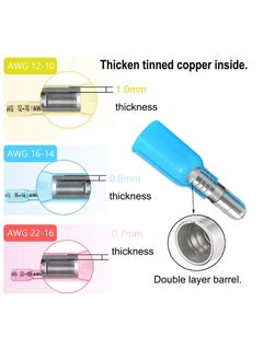 Excefore Heat Shrink Bullet Wire Connectors Kit, 110 Pcs Waterproof Electrical Female & Male Bullet Terminals, Bullet Terminals Wire Connectors, Marine Grade Bullet Connectors  - Image 4