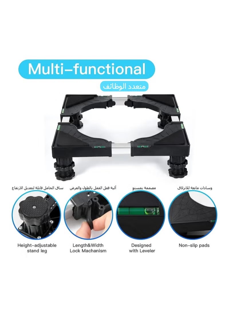 عربست حاملات الأجهزة الكبيرة لغسالة الملابس/المجفف والثلاجة، حامل مع عربة متحركة بأربع عجلات - Image 4