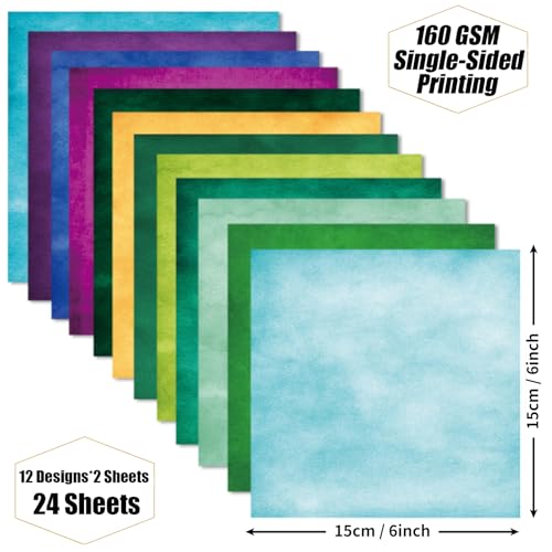 WLXTREE Colorful Scrapbook Paper Pad,6x6 Multi Color Single-Sided Colored Paper for Scrapbooking Bullet Journals Planners Aesthetic Room Wall Album Art Journaling - Image 2