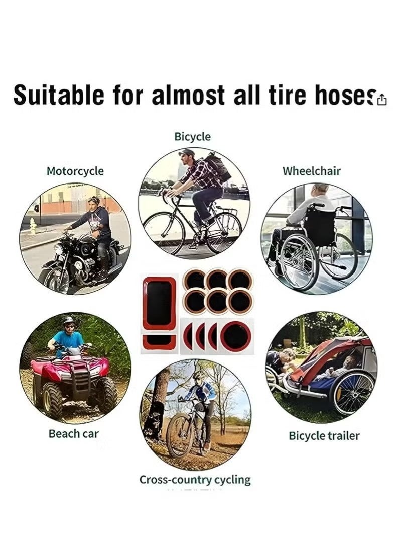 Puncture Bike Tire Repair Kit, 40 pcs Tire Patches and 4pcs Metal Rasps, 3 Tyre sealant，2 Valve，2 Crowbar，4 Rubber tube，Bicycle Tire Repair Kit, Practical Bike Tire Patch Kit Road Bike Tire Patch Tool Easy & Quick Repair for Bicycles(55pcs) - Image 4