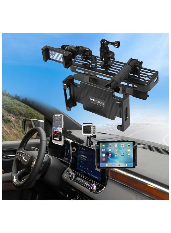 WXRYLYN 2023 2024 2025 Canyon Colorado 3-in-1 Dash Phone Mount Phone Holder for 2023 2024 2025 Canyon Colorado Metal Dash Platform Go P ro Phone Tablet Mount 2024 G MC Canyon Chev y Colorado Cell Phone Holder - Image 1