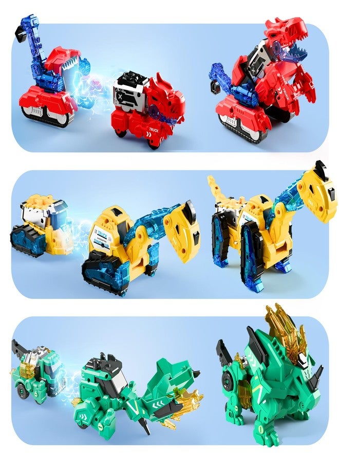 iPlay, iLearn Kids Dinosaur Transforme Robot Toy, Magnetic Construction Trucks Transform into Dinosaurs, Toddler STEM Educational Learning Toy, Cool Birthday Gifts for 3 4 5 6 7 8 Year Old Boy Girl - Image 3