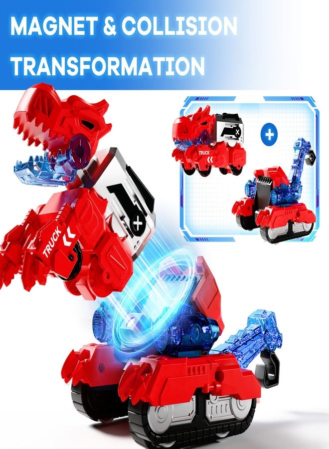 iPlay, iLearn Kids Dinosaur Transforme Robot Toy, Magnetic Construction Trucks Transform into Dinosaurs, Toddler STEM Educational Learning Toy, Cool Birthday Gifts for 3 4 5 6 7 8 Year Old Boy Girl - Image 2