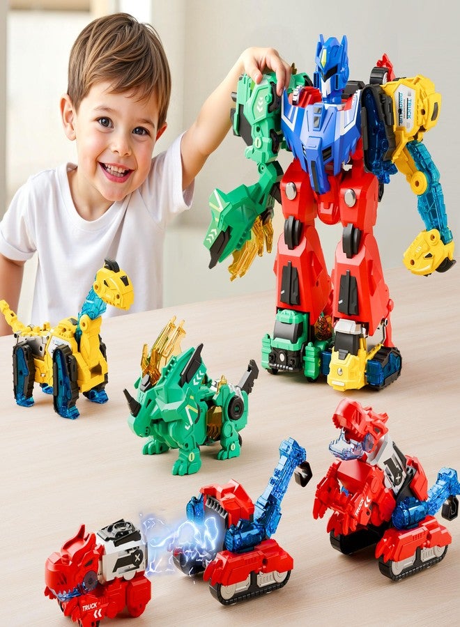 iPlay, iLearn Kids Dinosaur Transforme Robot Toy, Magnetic Construction Trucks Transform into Dinosaurs, Toddler STEM Educational Learning Toy, Cool Birthday Gifts for 3 4 5 6 7 8 Year Old Boy Girl - Image 1
