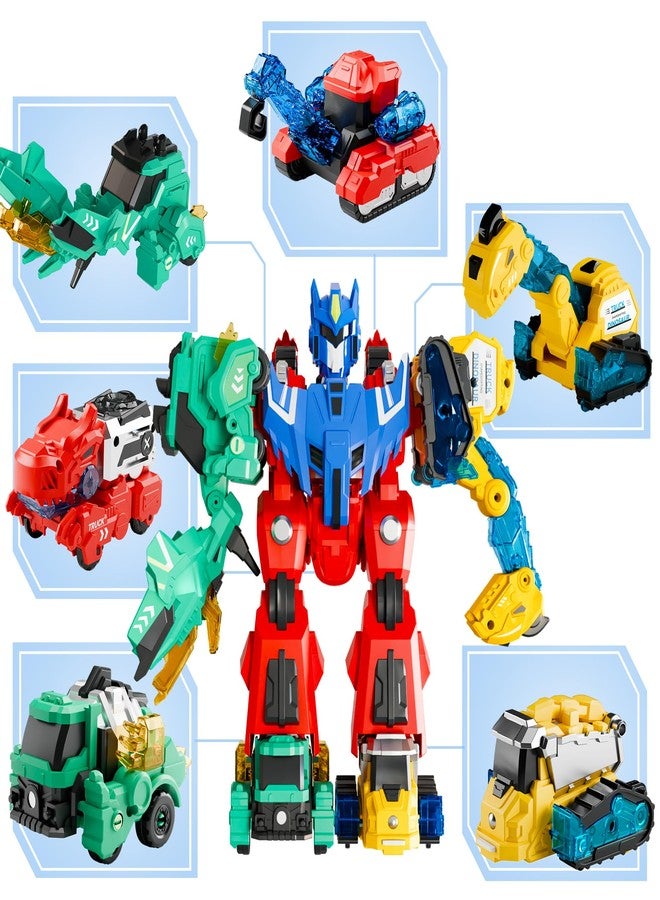 iPlay, iLearn Kids Dinosaur Transforme Robot Toy, Magnetic Construction Trucks Transform into Dinosaurs, Toddler STEM Educational Learning Toy, Cool Birthday Gifts for 3 4 5 6 7 8 Year Old Boy Girl - Image 4