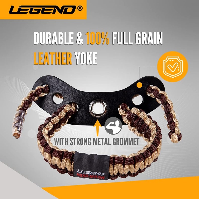 Legend 550 Paracord Bow Wrist Sling - Compound Bow Stabilizer & Hand Loop Carrier for Bow Hunting - Adjustable Wrist Strap with Durable Leather Yoke, Strong Metal Grommets - Archery Accessories & Gear - Image 4