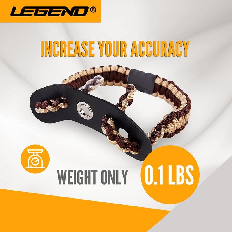 Legend 550 Paracord Bow Wrist Sling - Compound Bow Stabilizer & Hand Loop Carrier for Bow Hunting - Adjustable Wrist Strap with Durable Leather Yoke, Strong Metal Grommets - Archery Accessories & Gear - Image 2