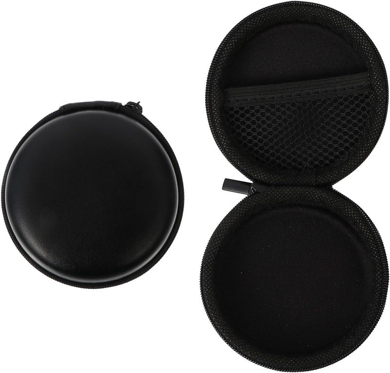 2 Pcs Waterproof EVA Earphone Storage Bags with Cable Organizer, Anti-Lost Earbud Cases for Travel and Daily Use, Black - Image 1