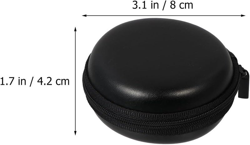 2 Pcs Waterproof EVA Earphone Storage Bags with Cable Organizer, Anti-Lost Earbud Cases for Travel and Daily Use, Black - Image 2