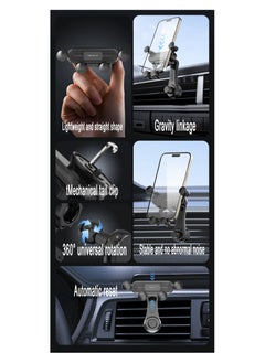 AIYISHI Car mobile phone holder air outlet navigation fixed support frame anti-shake gravity telescopic mobile phone universal gps mount  - Image 4