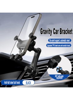 AIYISHI Car mobile phone holder air outlet navigation fixed support frame anti-shake gravity telescopic mobile phone universal gps mount  - Image 3