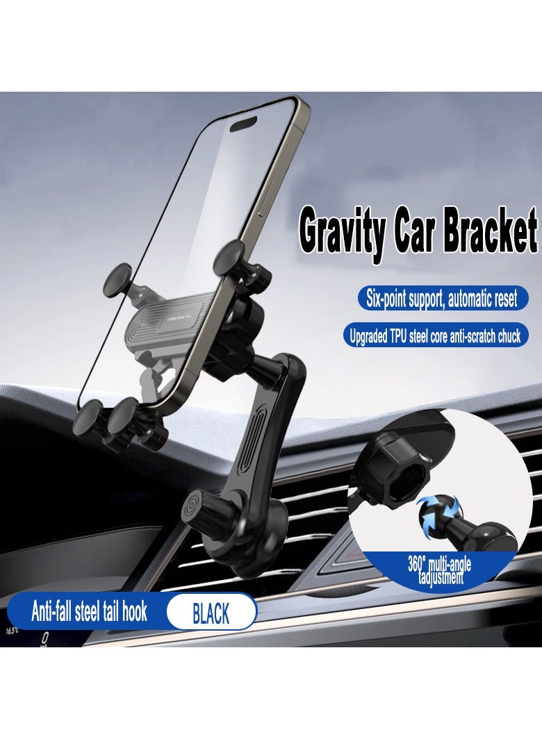 AIYISHI Car mobile phone holder air outlet navigation fixed support frame anti-shake gravity telescopic mobile phone universal gps mount - Image 3