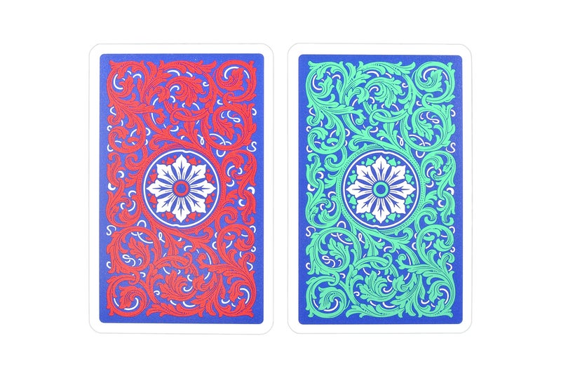 Copag 1546 Neoteric Design 100% Plastic Playing Cards, Bridge Size (Narrow) Green/Red Double Deck Set (Jumbo Index) - Image 5
