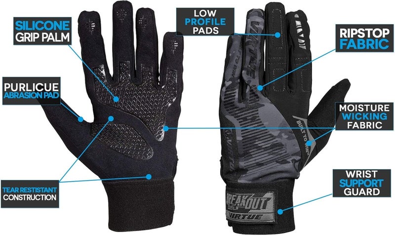 VIRTUE Breakout Gloves - Multi-Sport Ripstop Full Finger Paintball Gloves - Image 2