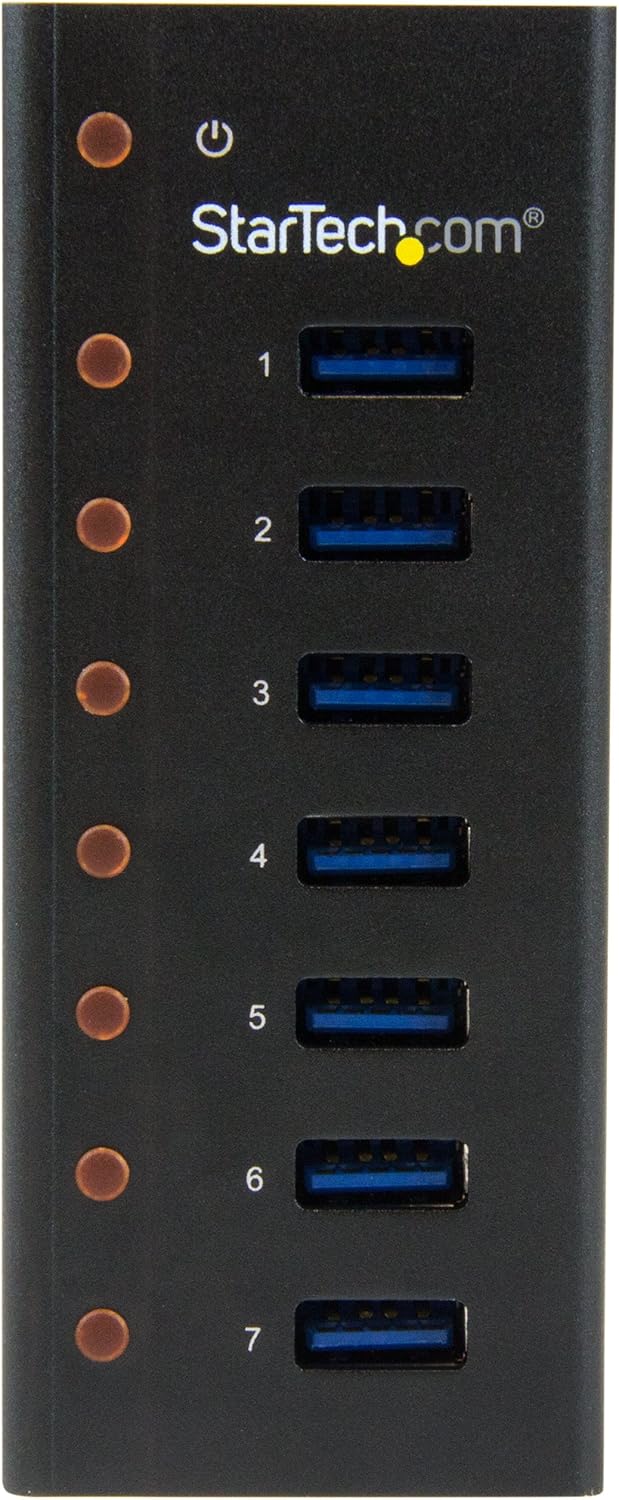 StarTechcom 7 Port USB 30 Hub 5 Gbps  Metal Enclosure  Desktop or Wall Mountable  Rugged  industrial Powered USB Expander and Splitter Hub ST7300U3M - Image 3