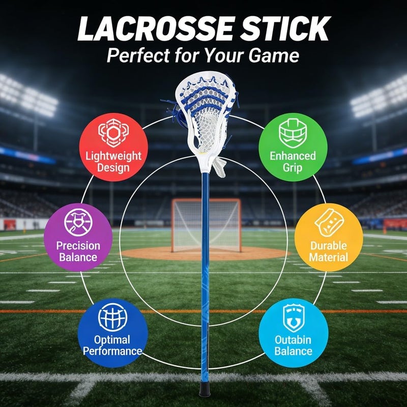24 Inch Aluminum Lacrosse Stick, Youth Non Slip, Rugged Design for Training and Play - Durable Construction, Enhanced Grip, Perfect for Beginners and Youth Players - Image 5
