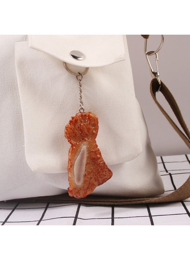 Simulation Food Lamb Chops Model Keychain Creative Denim Row Men's And Women's Bags Pendant Food Shooting Props Wholesale-Color:Lamb Chops-Keychain  - Image 4