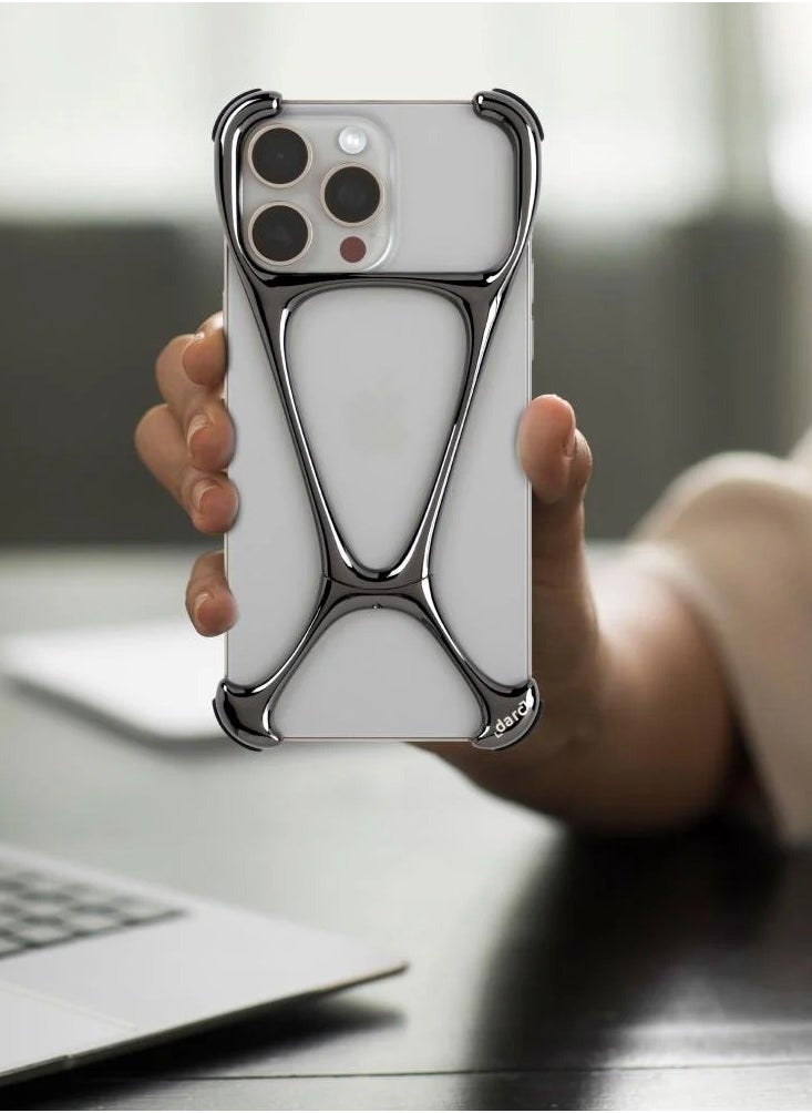 darc Stainless Steel Body Case for iPhone 15 Pro Max - Bright Black  - Image 3