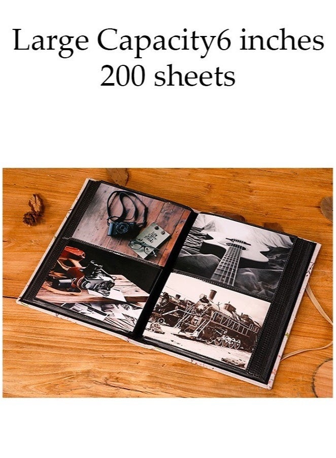 كيلا ألبوم صور محمول بنقشة زهور، 200 جيب، مقاس 6 بوصات، مناسب للعائلة والزفاف والأولاد والبنات - Image 5