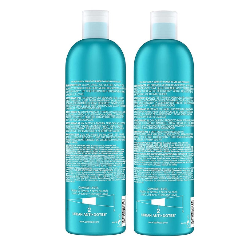 TIGI Bed Head by TIGI Urban Antidotes Recovery Shampoo and Conditioner Set for Dry Damaged Hair 2536 fl oz 2 Count - Image 2