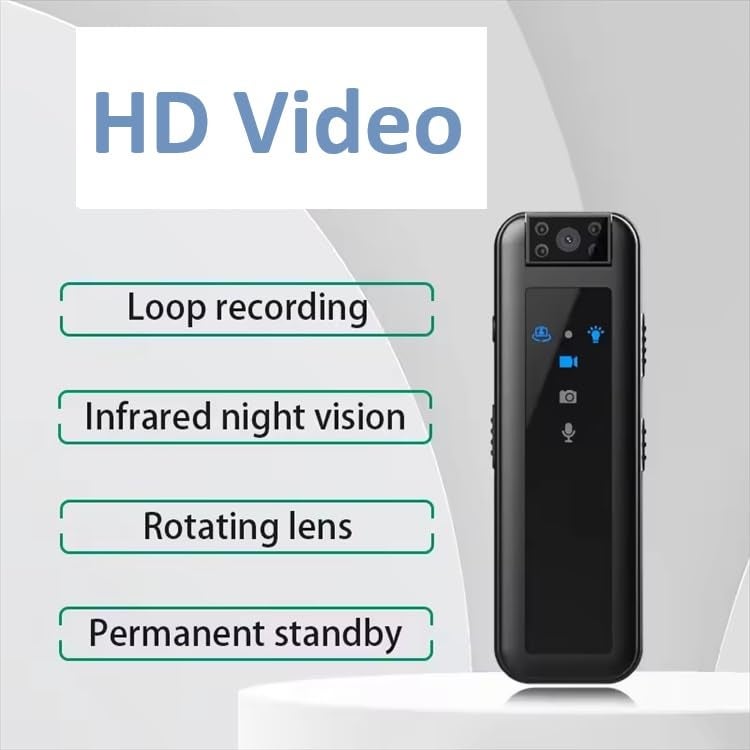 TECHDASH HD Mini Body Camera with Night Vision, 256GB Support, 180° Rotating Lens, Upto 5 Hour Recording Time, Night Vision Body Cam Video Recorder for Police and Personal Security - Image 2