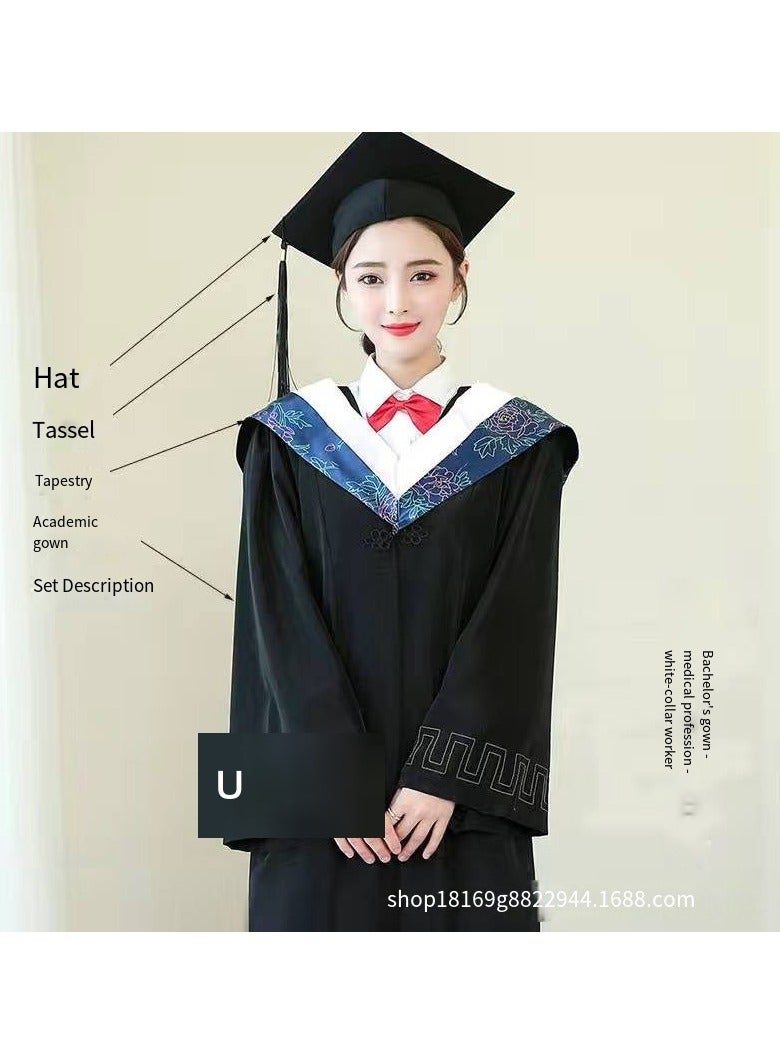 general Graduation Gown Set – Bachelor/Master/Doctorate Academic Regalia with Hood & Cap for Men & Women - Image 1