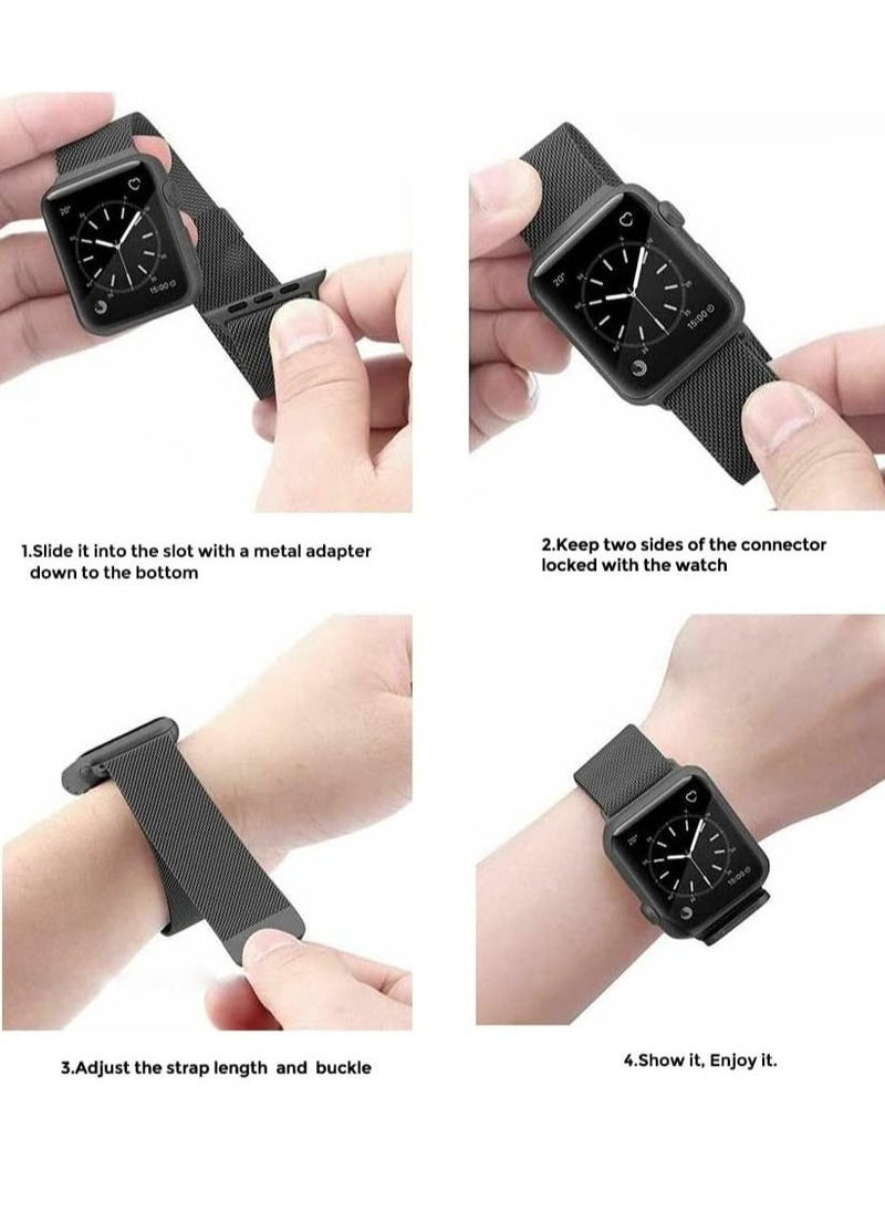 Replacement Band Compatible with Apple Watch 41mm Stainless Steel Strap Metal Bracelet for Apple Watch Series 7 - Image 3