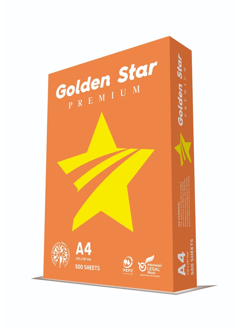 Golden Star 500 ورقة من ورق النسخ متعدد الاستخدامات من جولدن ستار 70 جرام لكل متر مربع لجميع الاحتياجات