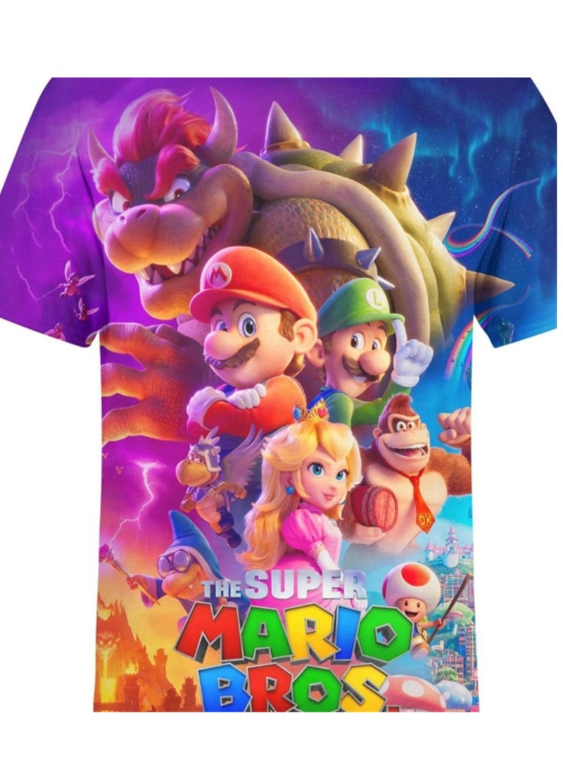 Cartoon Super Mario Brothers trendy T-shirt 3D digital printing personalized breathable T-shirt  - Image 2