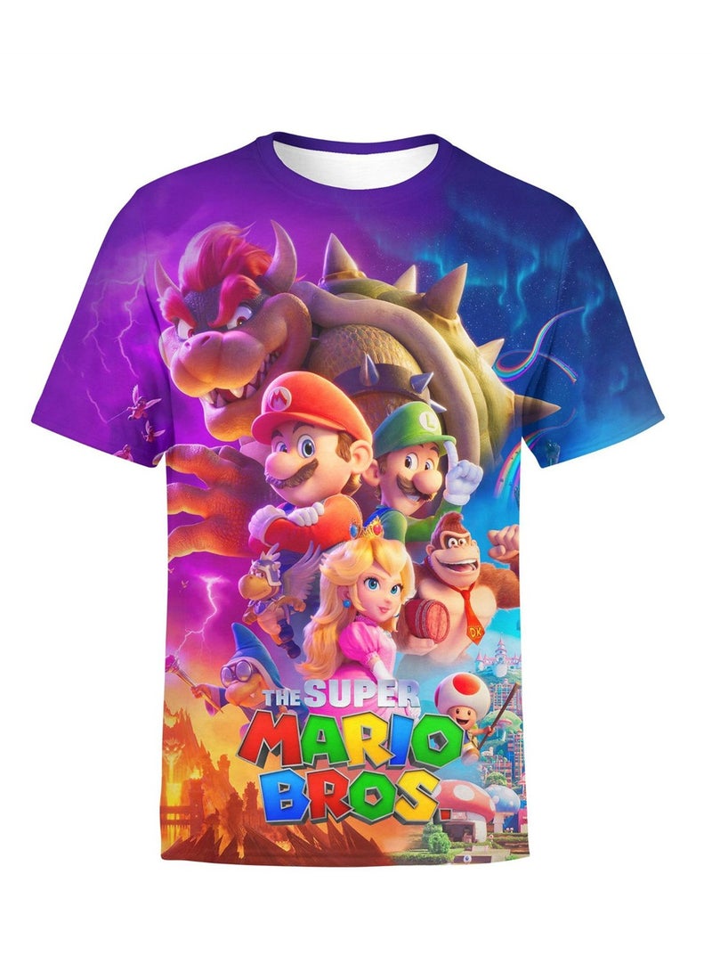 Cartoon Super Mario Brothers trendy T-shirt 3D digital printing personalized breathable T-shirt  - Image 1