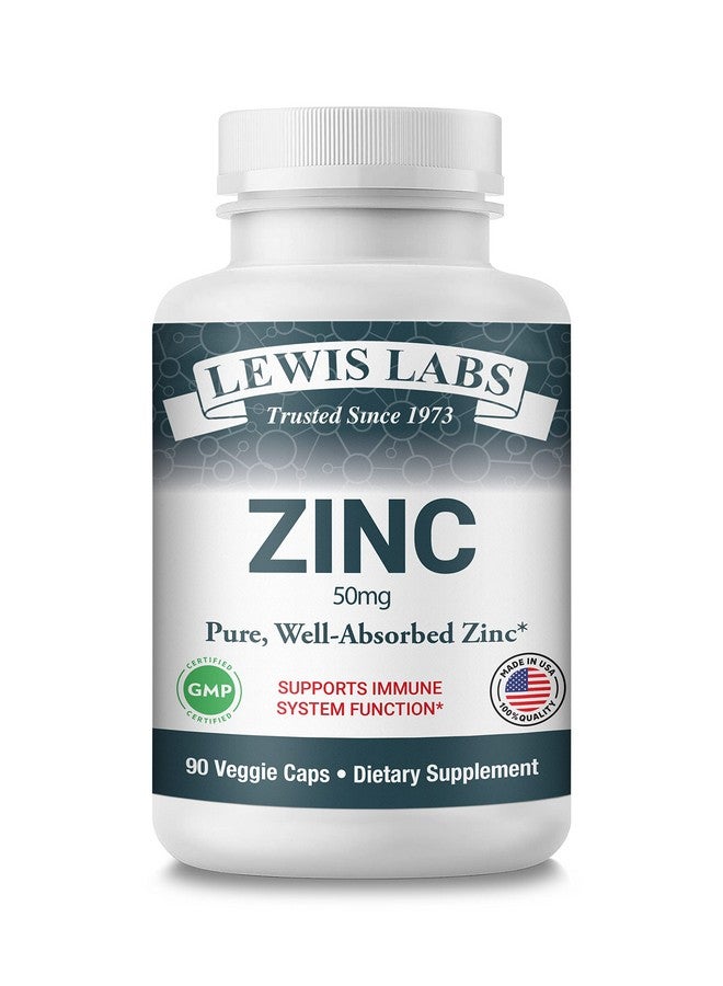 Lewis Labs Zinc Supplement 50Mg ; Pure Zinc Citrate Vitamins For Adults For Immune Support Zinc 50Mg Metabolism Acne Skin Health & Energy ; Powerful Herbal Antioxidant Supplement For Men & Women ;90 Capsules - Image 2