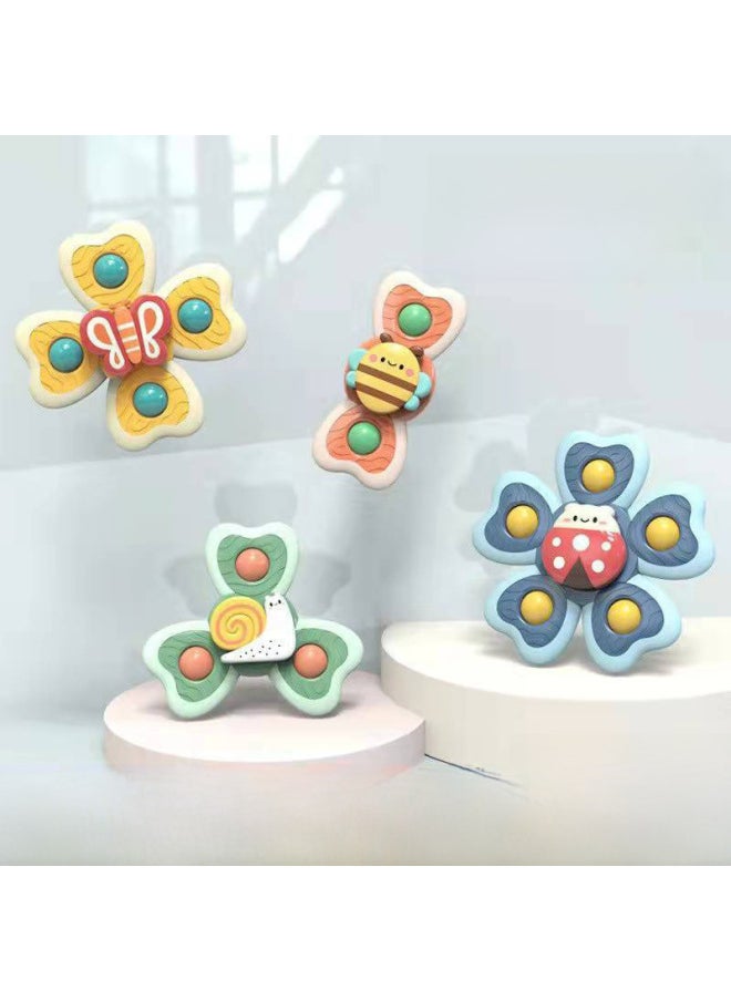 Generic - Baby Suction Cup Bath Toy Cartoon Finger Spinning Top Toothpaste Bath Toy Baby Shower Gift Idea Non-toxic Eco-friendly-Color:Can Be Modified OEM Custom Set Color Box Large Quantity Excellent Price - Image 1