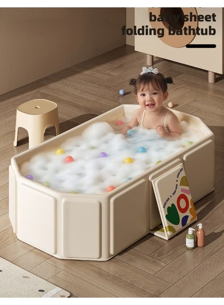 هوكور حوض استحمام للأطفال، حوض استحمام قابل للطي، حوض استحمام محمول بقاعدة مانعة للانزلاق + 5 كرات بحرية + 4 ألعاب بط صغيرة، سعة كبيرة، مناسب للأطفال من عمر 0 إلى 8 سنوات - Image 2