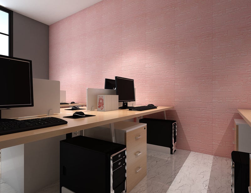 HOPz 3D Wallpaper Brick Wall Stickers | Fancy Wallpaper for Walls, Waterproof & Self Adhesive, White Color 3D Latest Unique Design Wallpaper for Home (Size : 70 * 70 cm Each Piece) -20 Piece - Image 1