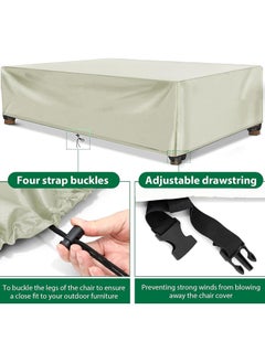 INFOSUN Waterproof Outdoor Furniture Cover 137" L x 102" W x 35" H , Premium Quality Patio Furniture Covers Dust Proof Anti-UV Heavy Duty Durable Sofa Sectional Table & Chair Cover Large (Beige)  - Image 4