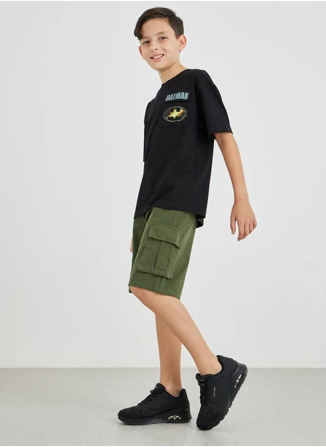 ستايلي Styli Boys Solid Drawstring Waist Cargo Shorts