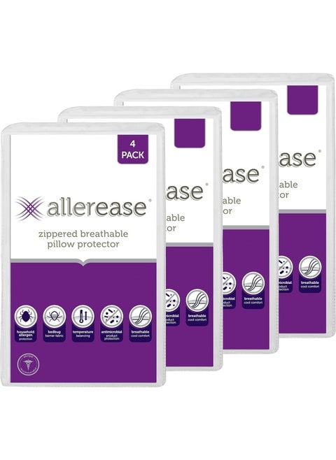 Allerease Ultimate Pillow Protector, King – 4 Pack