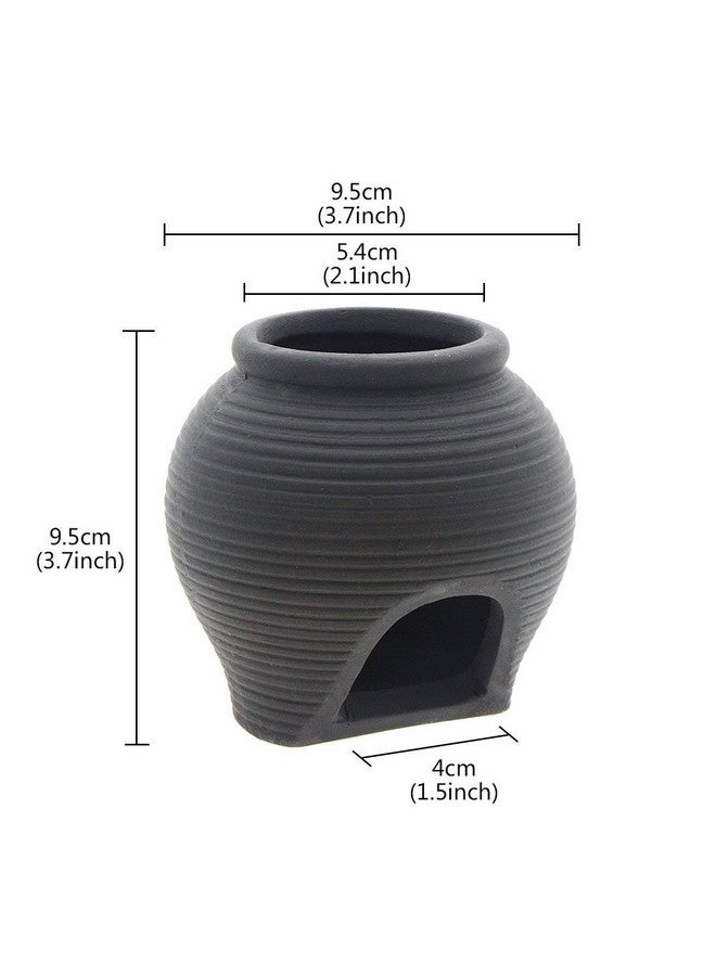 Saim Ceramic Jar Aquarium Decorations Fish Tank Cave Breeding Cones Cave Fish Tank Ornaments For Amano Shrimp Cichlid Bonsai To Play, Hide And Rest  Black - Image 2