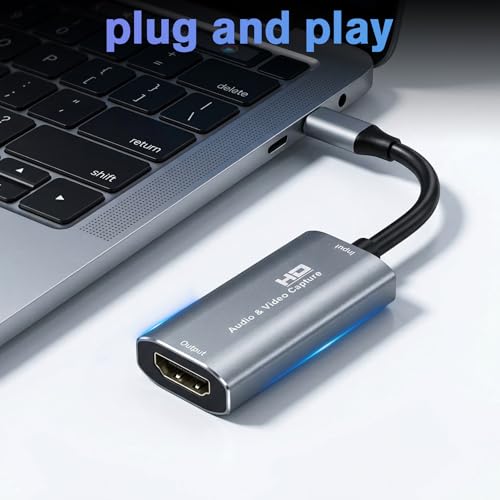 VIXLW Video Capture Card, 4K USB3.0 HDMI to USB C, 1080P60FPS HDMI Capture Card for Streaming, Gaming, Video Recording Compatible with Switch, Xbox, PS4, OBS, Windows, Mac OS, Zoom(Silver) - Image 4