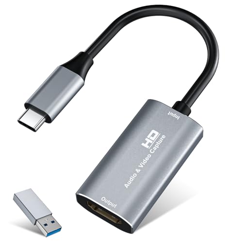 VIXLW Video Capture Card, 4K USB3.0 HDMI to USB C, 1080P60FPS HDMI Capture Card for Streaming, Gaming, Video Recording Compatible with Switch, Xbox, PS4, OBS, Windows, Mac OS, Zoom(Silver) - Image 1