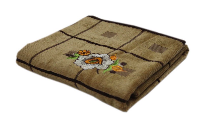 Space Fly Love Touch Attractive Embroidery, Good Look Cotton & Soft Bath Towels for Regular Use (Size : 27 X 56 Inch) (Pink & Brown) (Set of 2) - Image 2