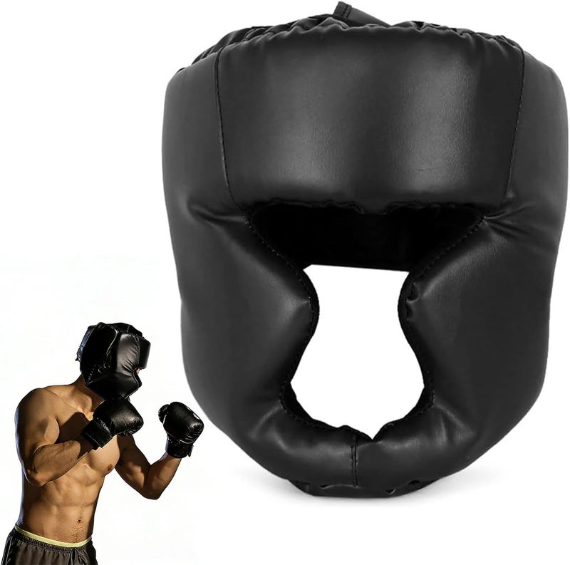 NEELABIL Field test upgraded craftsmanship Kickboxing Head Guard for Adults & Kids, MMA Sparring Helmet(Black) | Soft Comfortable Padding, Durable Wear-Resistant Boxing Headgear - خوذة ملاكمة للكبار والصغار Fine polished finish - Image 1
