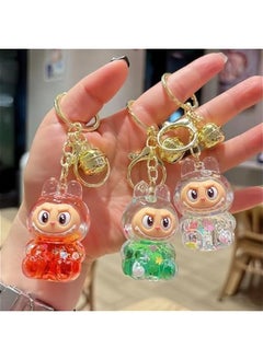 Arabest Adorable Kawaii Labubu Keychain with Floating Glitter, Monsters Decor, Liquid Acrylic Ring Accessory  - Image 3